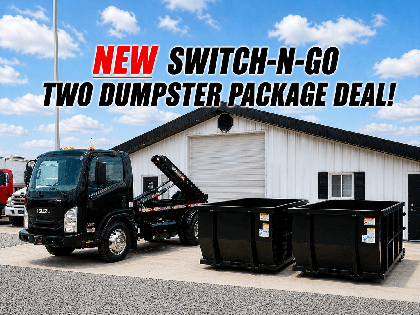 2016 Isuzu NQR Diesel With New Switch-N-G0 System! TWO DUMPSTER PACKAGE DEAL!